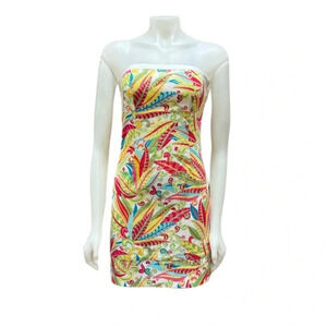 Tommy Hilfiger Tropical Floral Mini Strapless Dress Multicoloured Size  2